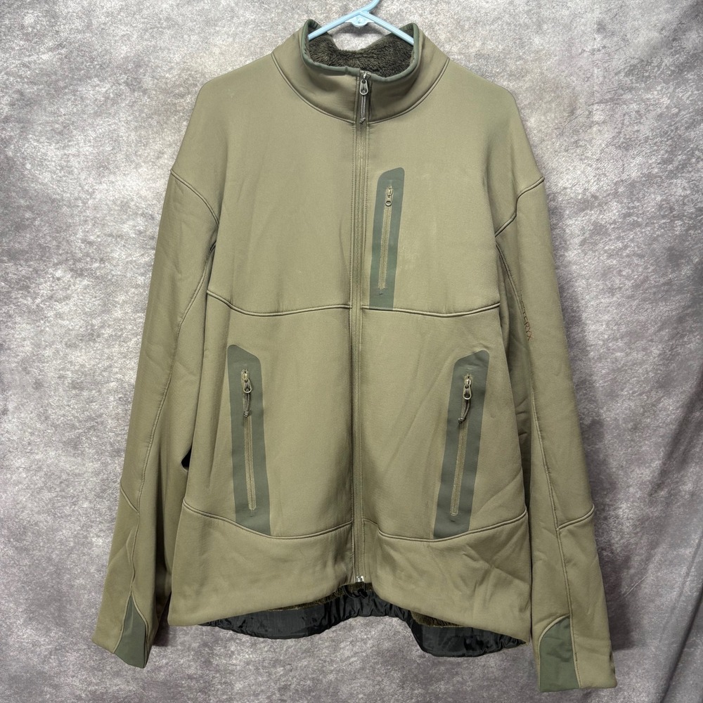 Arc'teryx Hyllus Sherpa Fleece Lined Softshell Jacket Mens Size XL Olive Green